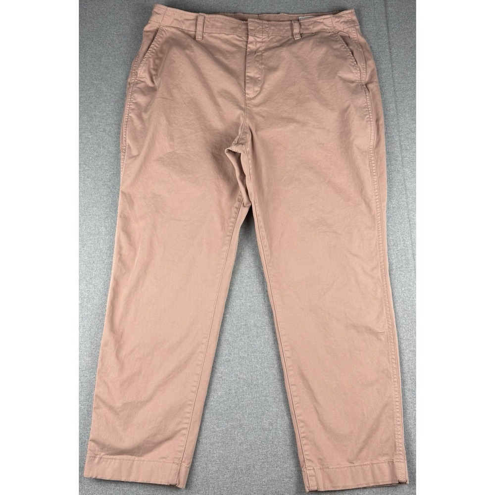 GAP Downtown Khaki Pants Women's Size 16 Pink Stretch Chino Ankle Casual